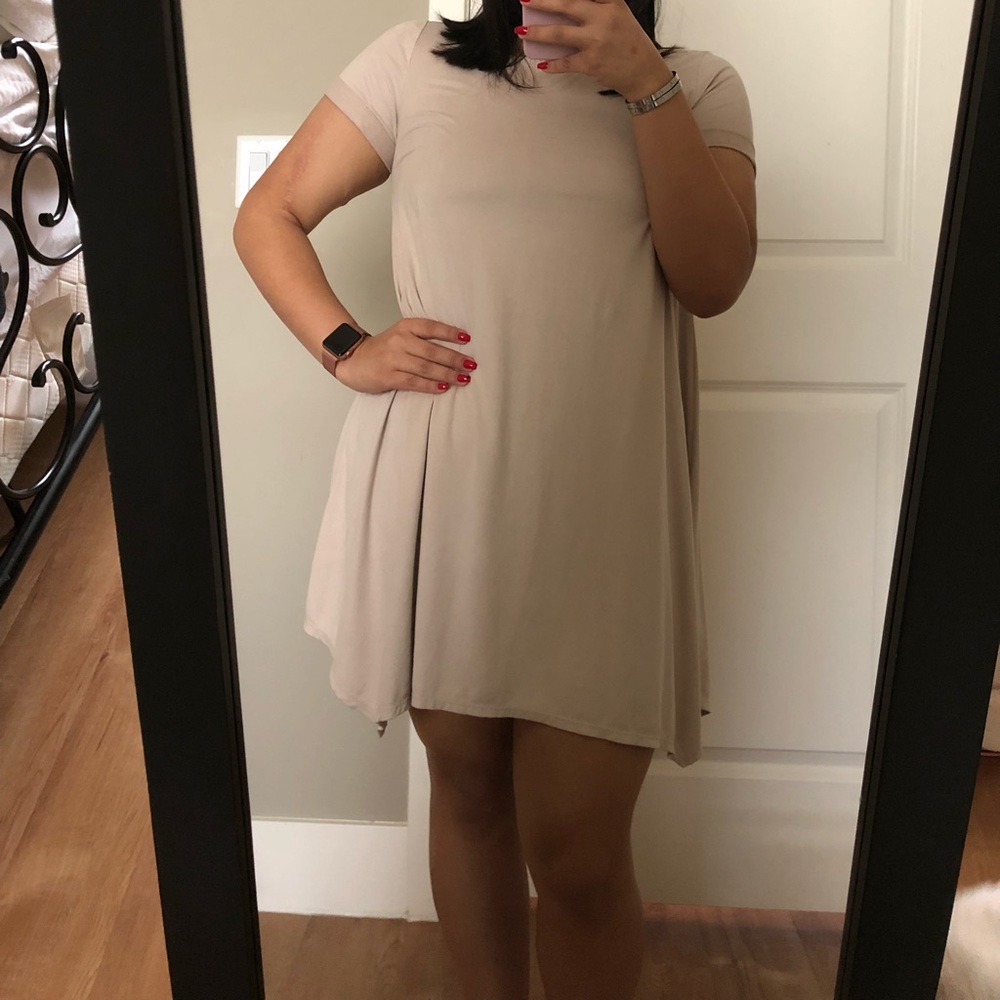 Suede shirt dress